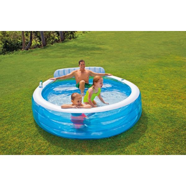 Intex Piscină gonflabilă Swim Center Family Lounge cu scaun 229 x 218 x 79 cm
