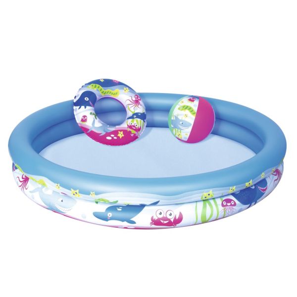 Bestway Piscină pentru copii viața marină set 147 x 25 cm