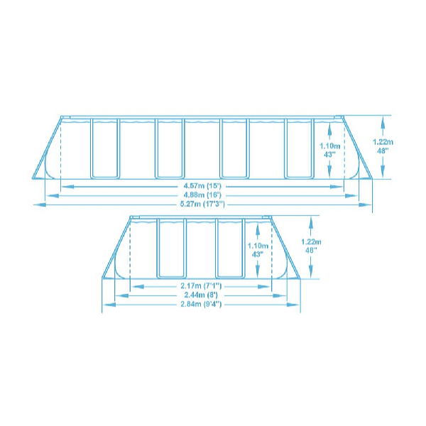 Bestway Piscină Power Steel 4,88 x 2,44 x 1,22 m cu accesorii