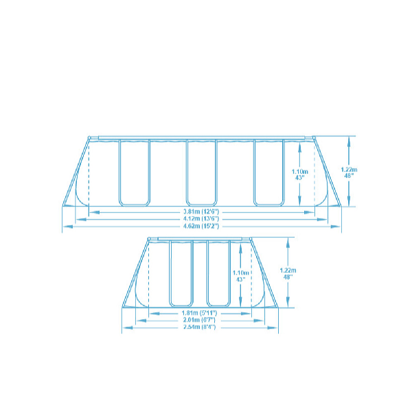 Bestway Piscină Power Steel 4,12 x 2,01 x 1,22 m cu accesorii