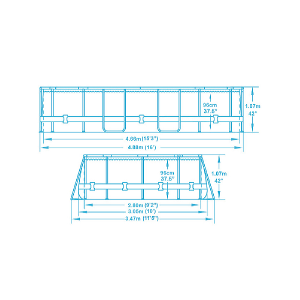 Bestway Piscină Power Steel 4,88 x 3,05 x 1,07 m cu accesorii