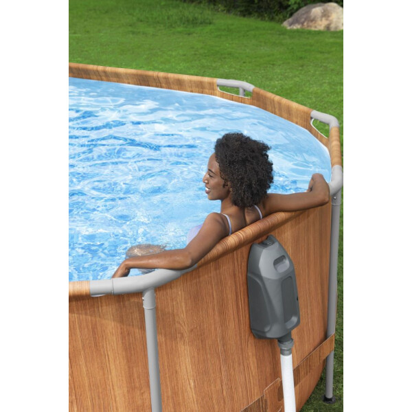 Bestway Piscină Power Steel Comfort Jet 6,1 x 3,66 x 1,22 m cu accesorii