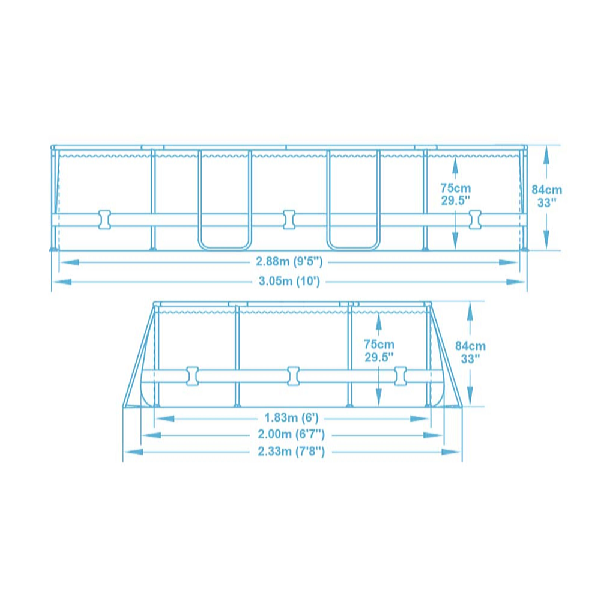 Bestway Piscină Power Steel 3,05 x 2 x 0,84 m cu pompă de recirculare