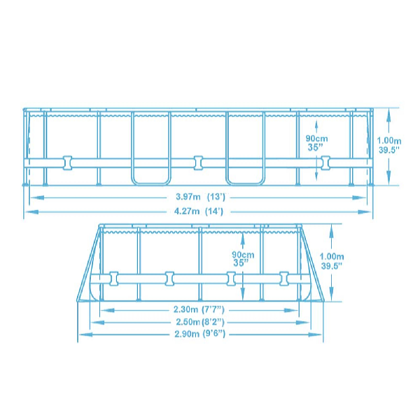 Bestway Piscină Power Steel 4,27 x 2,5 x 1 m cu accesorii