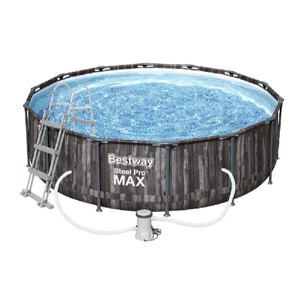 Bestway Piscină Steel Pro Max Wood 3,66 x 1 m cu accesorii