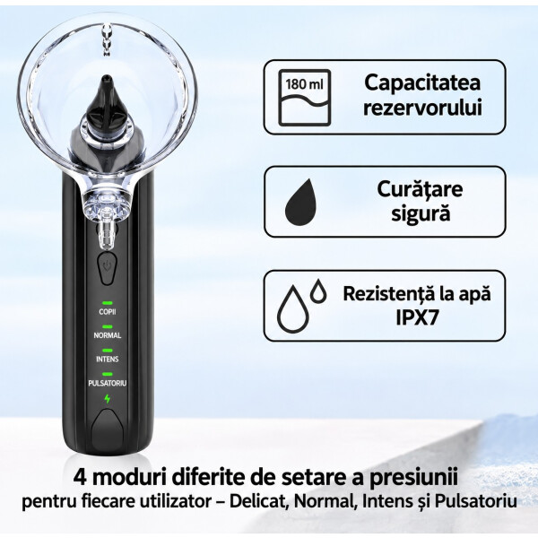 Wellife Aparat electric pentru curățarea urechilor PURE WASH OME01, negru