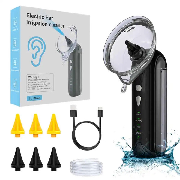 Wellife Aparat electric pentru curățarea urechilor PURE WASH OME01, negru