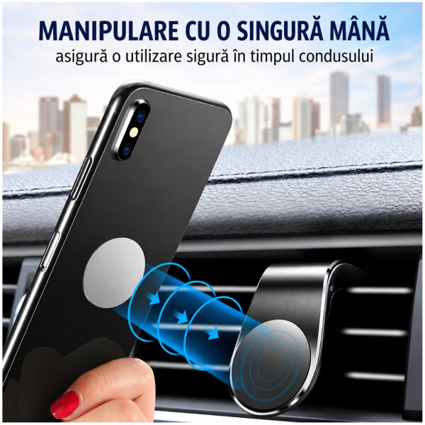 Road Star Suport magnetic auto pentru telefon cu prindere pe grila de ventilație AirGrip