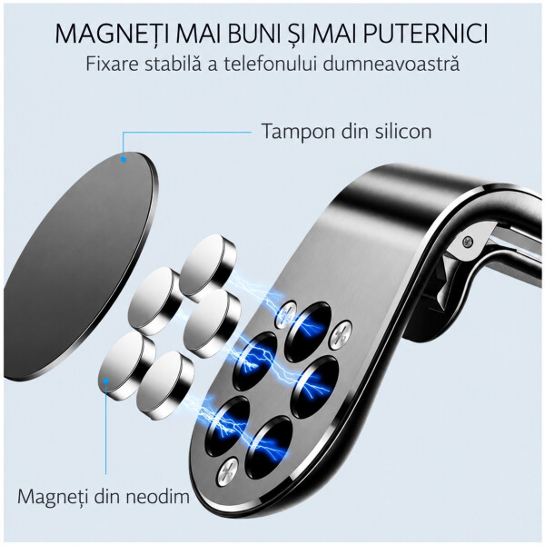 Road Star Suport magnetic auto pentru telefon cu prindere pe grila de ventilație AirGrip