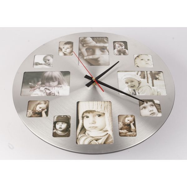 Platinium Ceas de perete cu rame foto circulare