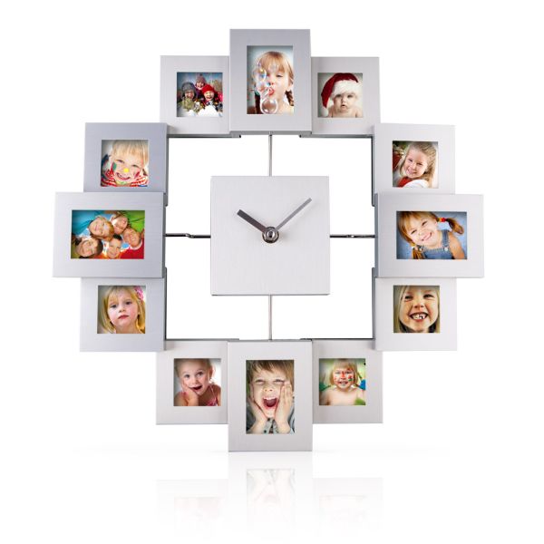 Platinium Ceas de perete cu rame foto pătrate
