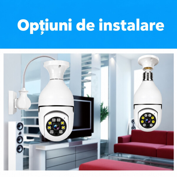 Platinium Cameră de supraveghere 3D WiFi wireless BULB E27