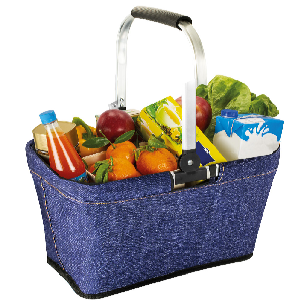 HomeLife Coș de cumpărături pliabil 46 x 28 x 23 cm jeans