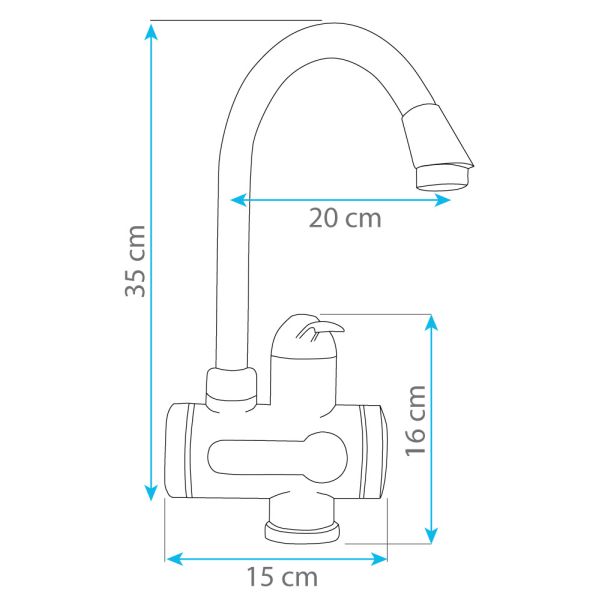 HomeLife Robinet cu încălzitor electric de apă DIGITERM HY30-08