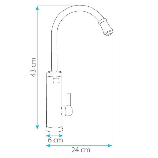 HomeLife Robinet electric cu încălzitor de apă INOX DIGITAL