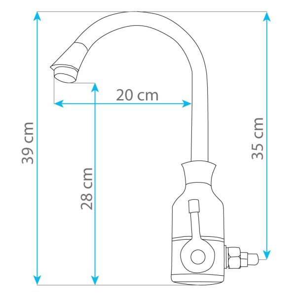 HomeLife Robinet electric cu încălzire apă WALL Thermo Quick SDR-11C-3