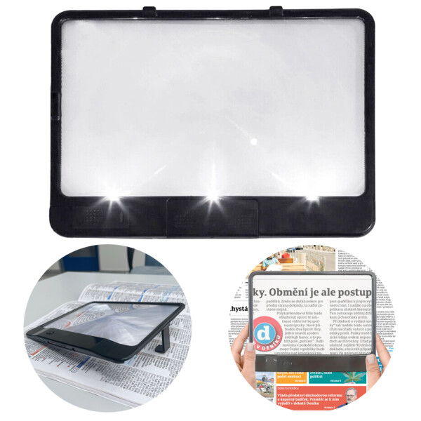 HomeLife Lupă pentru citit cu iluminare LED PAGE BRIGHT