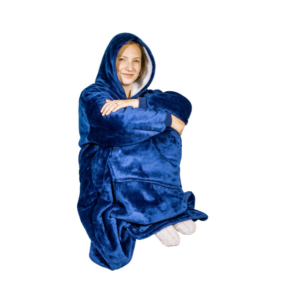 HomeLife Hoodie hanorac TV cu glugă, albastru