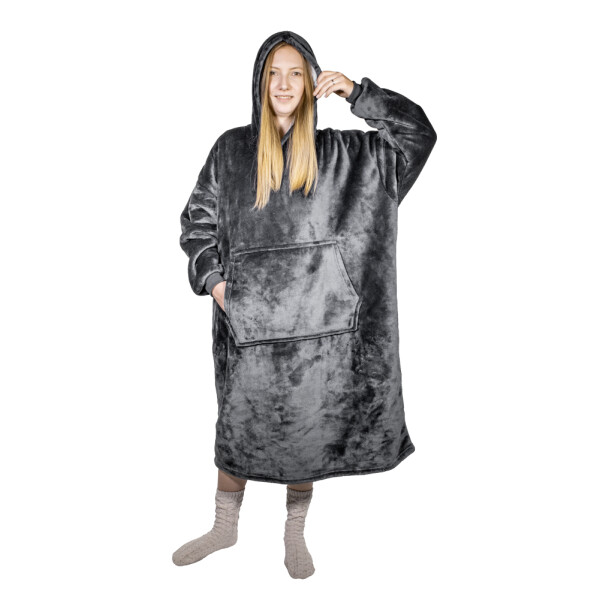 HomeLife Hoodie hanorac TV cu glugă, gri