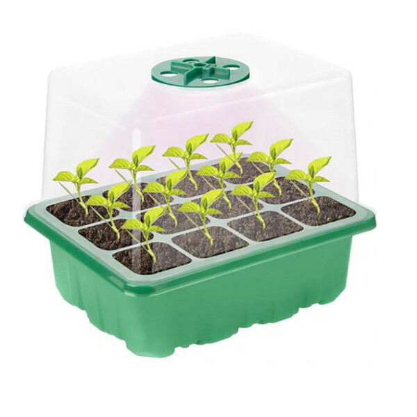 Garden King Mini seră pentru răsaduri cu iluminare LED, 12 răsaduri, 5buc