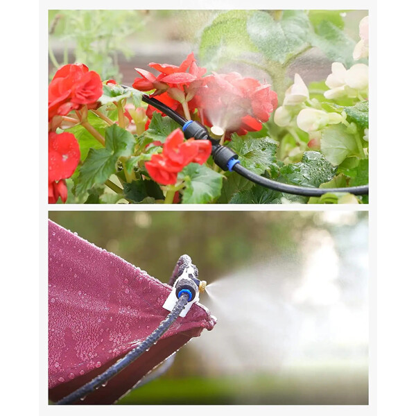 Garden King Sistem de pulverizare tip ceață cu 6 duze, 6,1 m