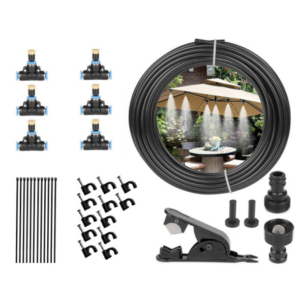 Garden King Sistem de pulverizare tip ceață cu 6 duze, 6,1 m