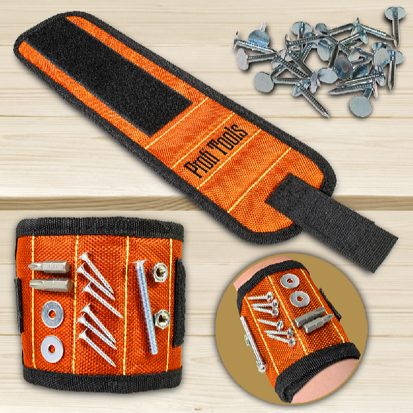 Profi Tools Brățară magnetică piese 32 x 9 cm, portocaliu