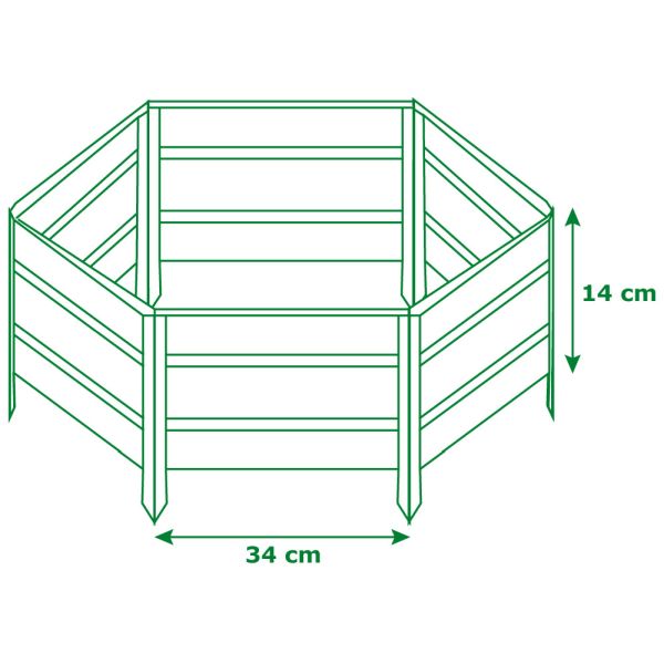 Garden King Bordură de grădină VARIANT mărimea M 6 buc