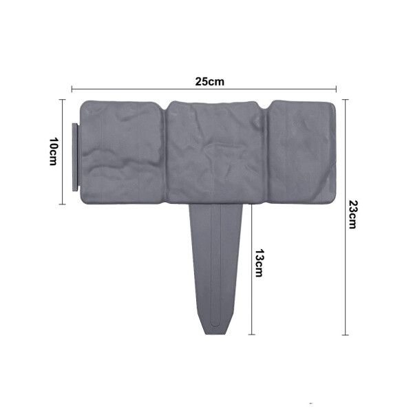 Garden King Bordură de grădină din plastic cu imitație de piatră - set 10 bucăți