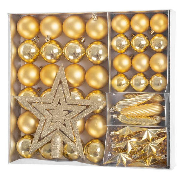 MagicHome Set de decorațiuni de Crăciun, 50 buc aurii