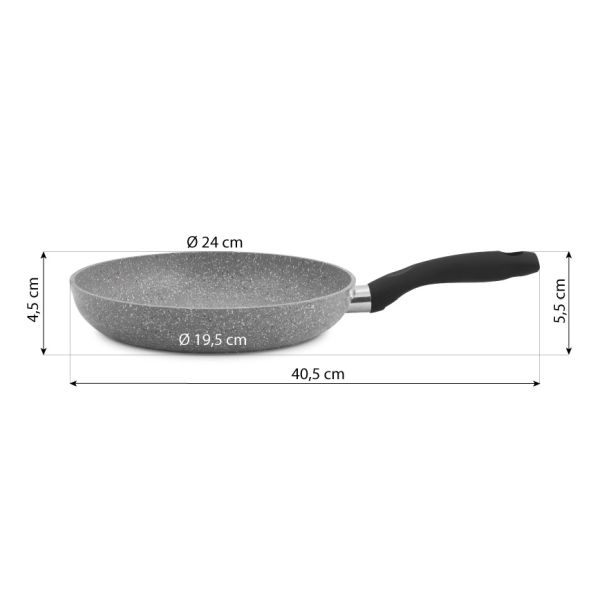 De Gusto Tigaie 24 cm cu mâner detașabil STONITE