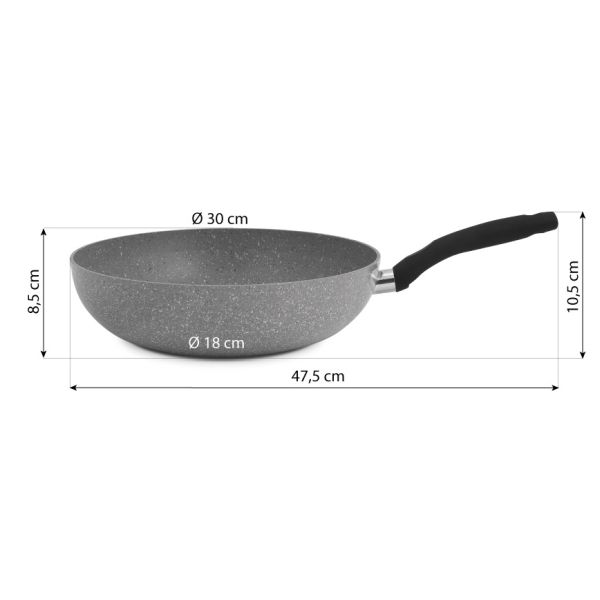 De Gusto Tigaie Wok 30 cm cu mâner detașabil STONITE