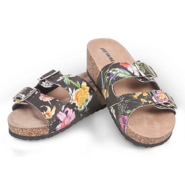 Fit Walk Papuci din plută pentru femei cu model floral 37