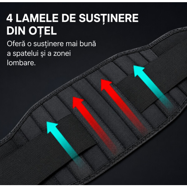 Wellife Centură lombară de masaj cu turmalină și autoîncălzire