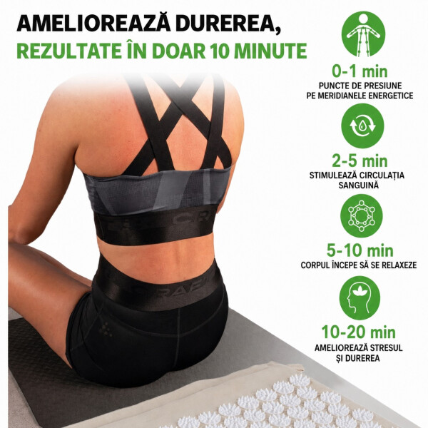 Wellife Covoraș de presopunctură VITAL FIT, 68 × 42 cm, bej