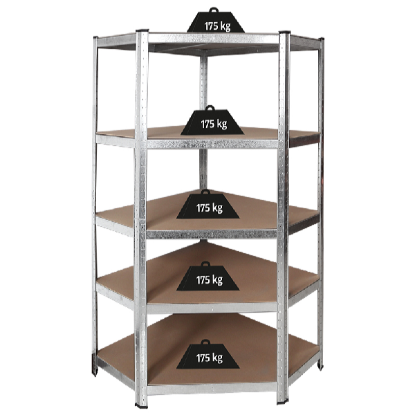 Profi Tools Raft metalic de colț 180 x 90 x 70 x 40 cm cu 5 rafturi ZEUS TC-081