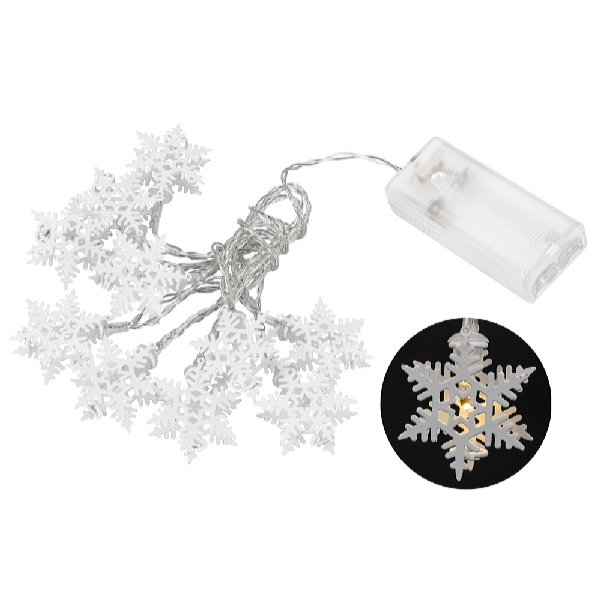 Platinium Instalație de lumină LED - fulgi de zăpadă, 1,6 m, alb cald