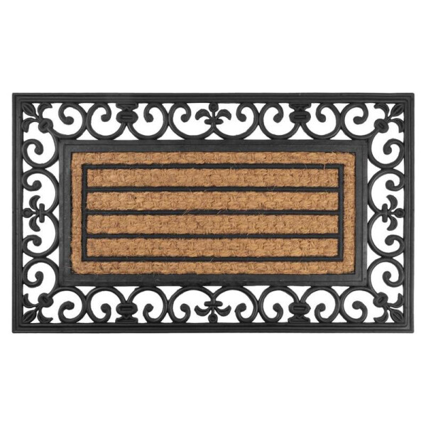 MagicHome Covoraș Ornament, 45 x 75 cm, cauciuc/cocos