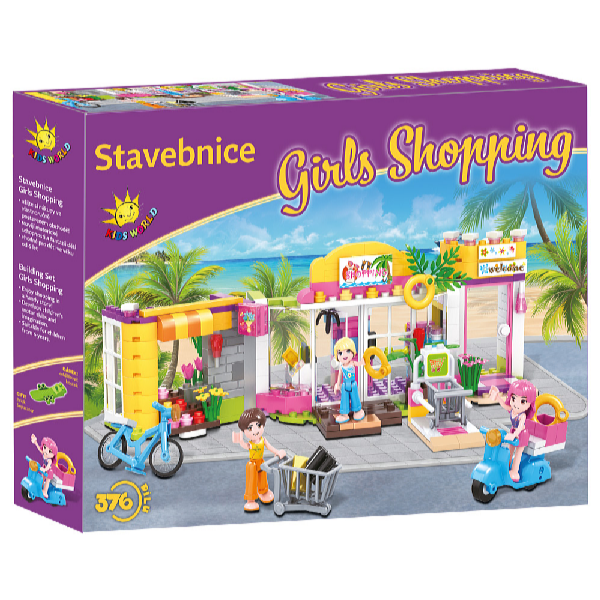 Kids World Set de construcție Girls Shopping 376 piese