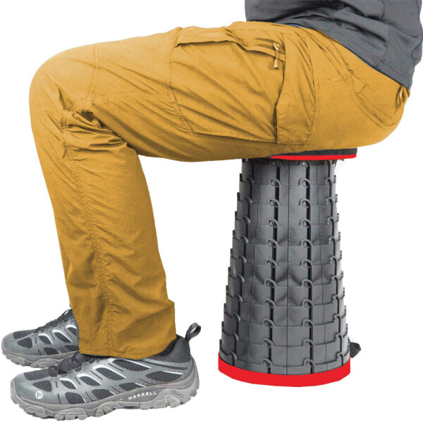 HomeLife Scaun telescopic pliabil - roșu-negru SMARTY