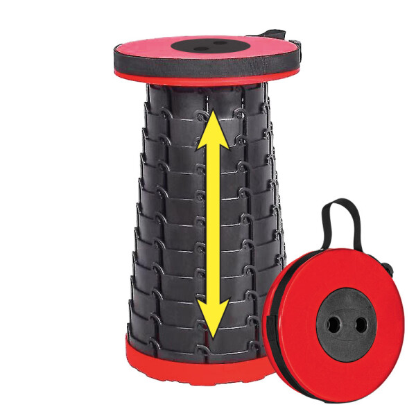 HomeLife Scaun telescopic pliabil - roșu-negru SMARTY