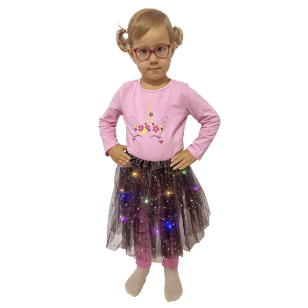 Kids World Fustă LED luminoasă Glow Princess, negru
