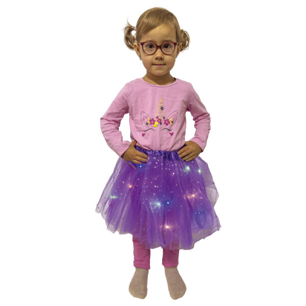 Kids World Fustă LED luminoasă Glow Princess, mov