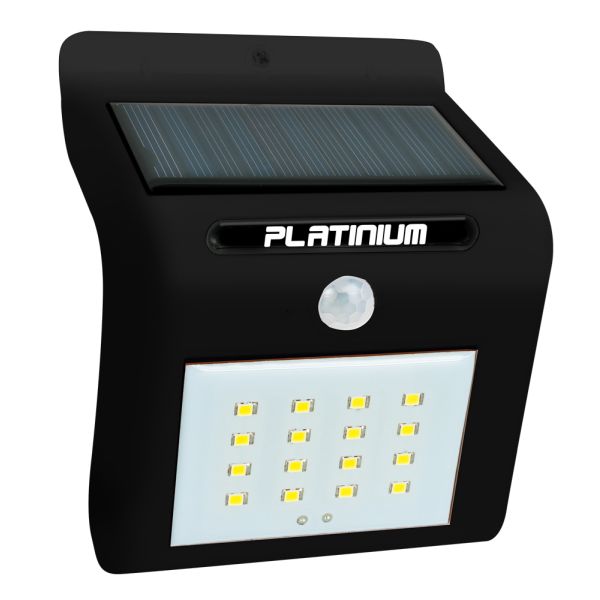 Platinium Lampă LED cu senzor de mișcare solară neagră