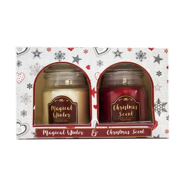 Arôme Lumânare parfumată de Crăciun Magical Winter + Christmas Scent, 2 x 85 g