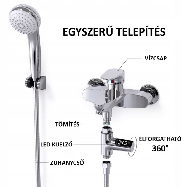 HomeLife Termometru digital pe fluxul de apă ThermoLED