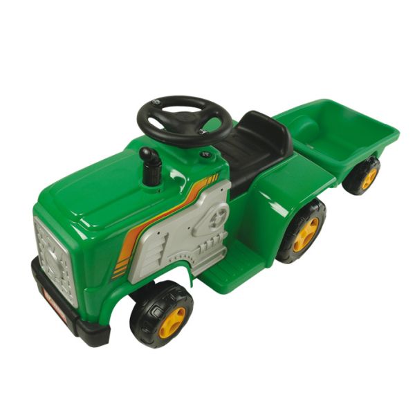 Kids World Tractor electric pentru copii cu remorcă